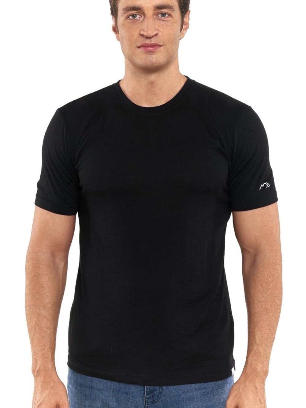 Merino.tech Men’s 100% Merino Wool T Shirt, Coal Black